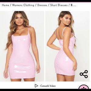 Pretty Little Thing Pink Latex Dress